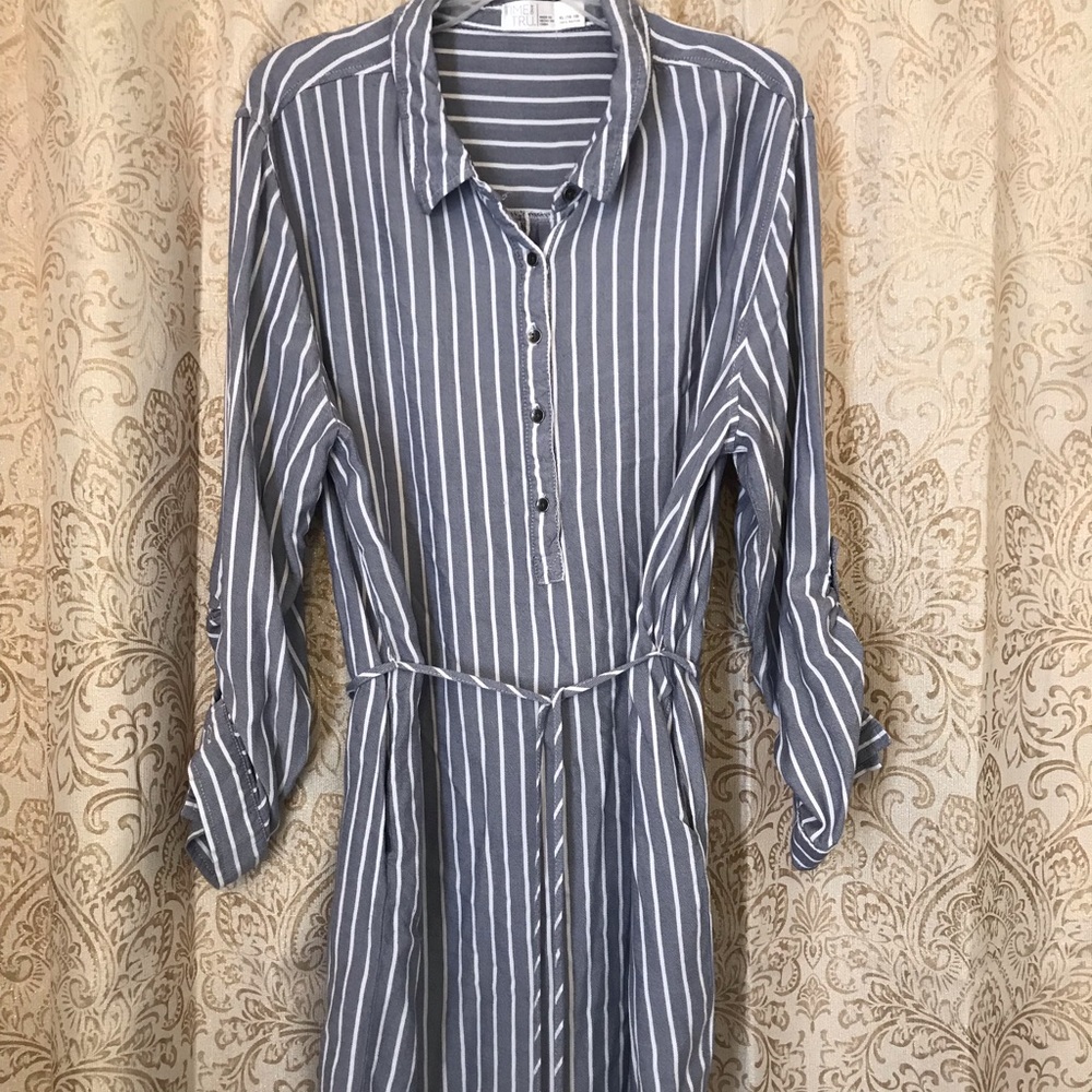 Chic striped shirt dress! EUC!!!!!